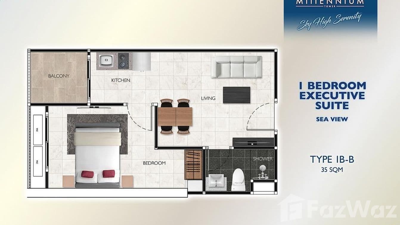 Floor plan 4 for 1BR