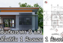 บ้านราคา 9 แสน,บ้านชั้นเดียวโมเดิร์น,แบบบ้านเพิงหมาแหงน,บ้านสไตล์โมเดิร์น,บ้านไม่เกินล้าน